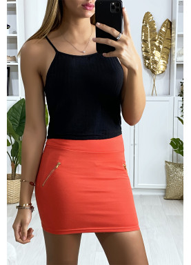 Mini jupe fuchsia avec zip doré - 3