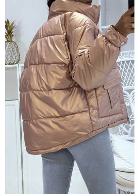 Doudoune rose mi-longue effet réfléchissant hyper tendance légère et confortable - 9