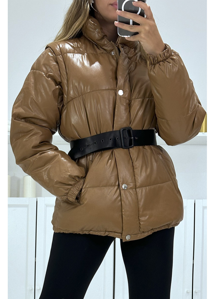 Superbe doudoune camel matelassé 4 en 1 - 6