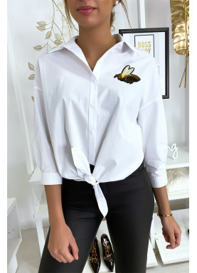 Chemise blanche abeille à nouer - 1
