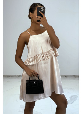 Petite robe fluide satinée robe poudrée - 1