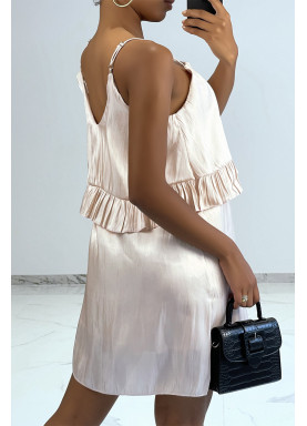 Petite robe fluide satinée robe poudrée - 3