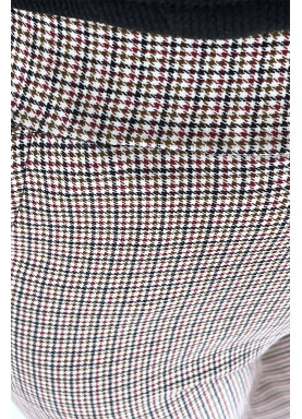 Pantalon slim bordeaux avec poches et joli motif pied de poule - 4