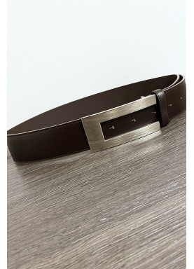 Ceinture noir avec boucle rectangulaire argenté - 1