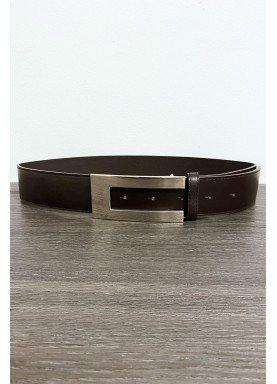 Ceinture noir avec boucle rectangulaire argenté - 3