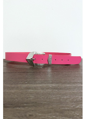 Ceinture femme en fuchsia avec joli boucle en métal CE606 - 1