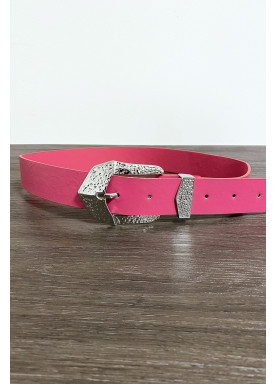Ceinture femme en fuchsia avec joli boucle en métal CE606 - 4