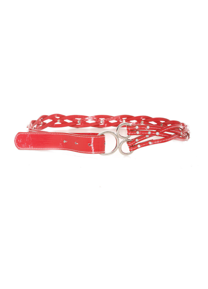 Ceinture tressée asymétrique rouge - BG - P 039 - 1