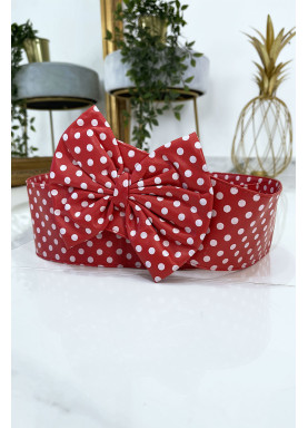 Ceinture rouge en pvc avec noeud papillon - 6