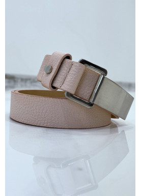 Ceinture rose effet python à boucle rectangle - 2