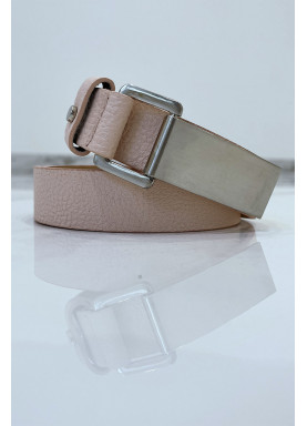 Ceinture rose effet python à boucle rectangle - 3