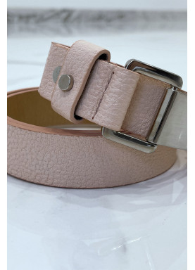 Ceinture rose effet python à boucle rectangle - 5