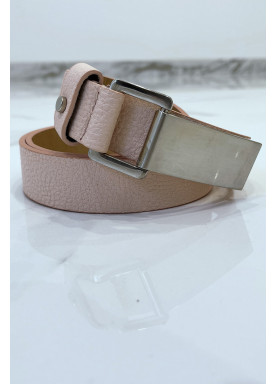 Ceinture rose effet python à boucle rectangle - 6