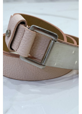 Ceinture rose effet python à boucle rectangle - 7