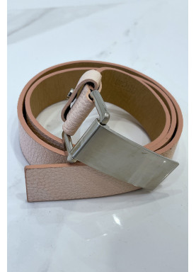 Ceinture rose effet python à boucle rectangle - 8