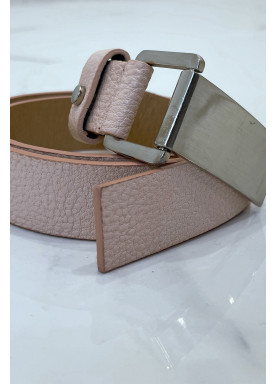Ceinture rose effet python à boucle rectangle - 9