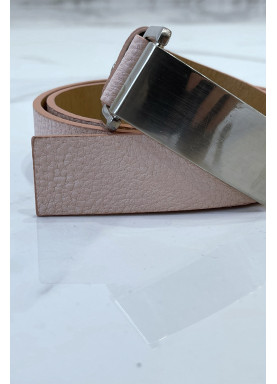 Ceinture rose effet python à boucle rectangle - 10