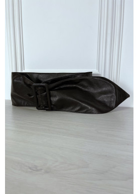 Ceinture marron ajustable en similicuir - 2