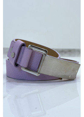 Ceinture violette effet python à boucle rectangle - 2