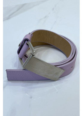 Ceinture violette effet python à boucle rectangle - 6