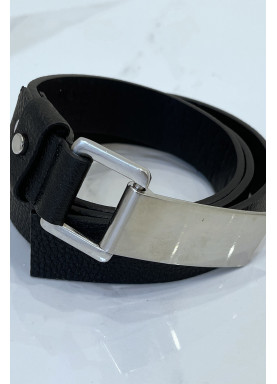 Ceinture noire effet python à boucle rectangle - 1