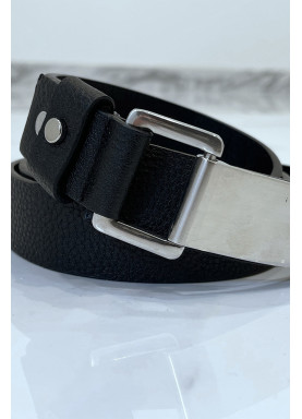 Ceinture noire effet python à boucle rectangle - 3