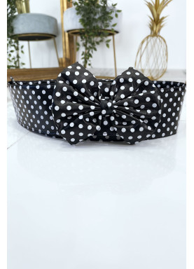 Ceinture noire en pvc avec noeud papillon - 3