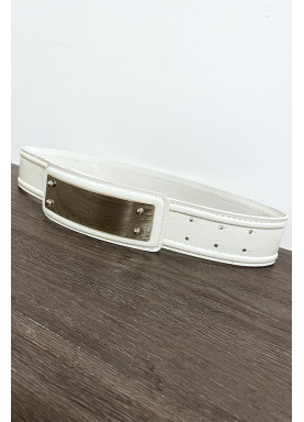 Ceinture blanche avec longue boucle rectangulaire - 2