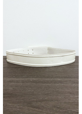 Ceinture blanche avec longue boucle rectangulaire - 4