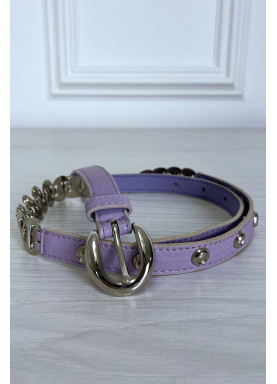 Ceinture parme avec accessoire argenté - 3