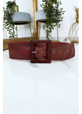 Ceinture rouge femme effet usé vintage - 2