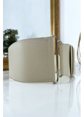 Grosse ceinture beige. Ceinture femme - 5