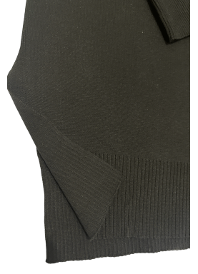Ensemble pull col roulé tombant over size et palazzo noir - 3