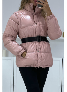 Superbe doudoune rose matelassé 4 en 1 - 4
