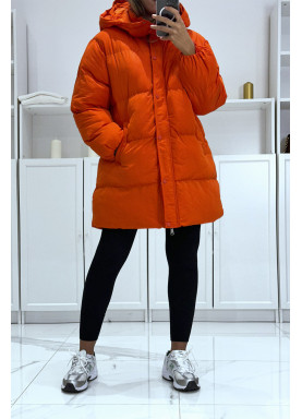 Doudoune orange bombée à capuche

 - 1