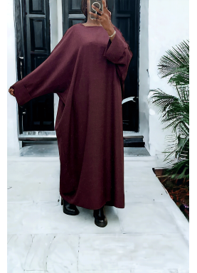 Abaya bordeaux très ample (36-52) coupe kimono - 1
