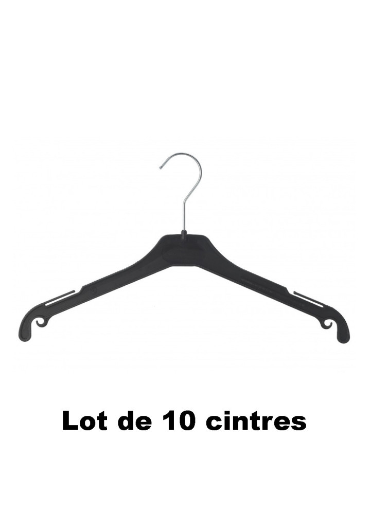 10 cintres plastique noir idéal pour Veste, gilet et blazer - 1