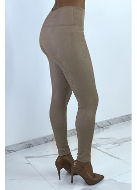 Legging taupe effet 3D motif Python - 3