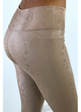 Legging taupe effet 3D motif Python - 4