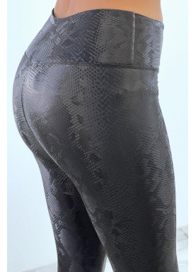 Legging noir effet 3D motif Python - 6