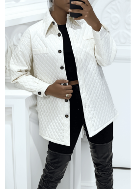 Manteau blanc matelassé - 1