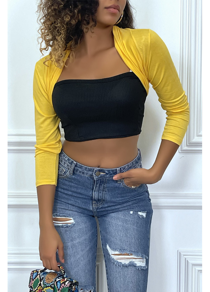 Boléro moulant jaune - 1
